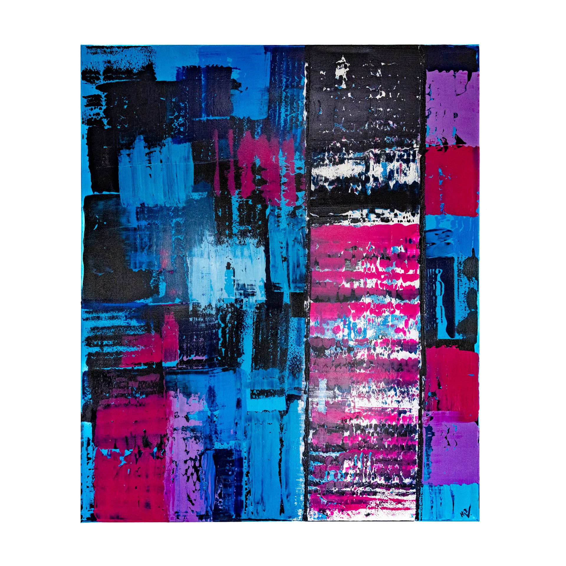 Abstraktes Gemälde „Zwischen Licht und Tiefe“, Acryl auf Leinwand, 120×100 cm