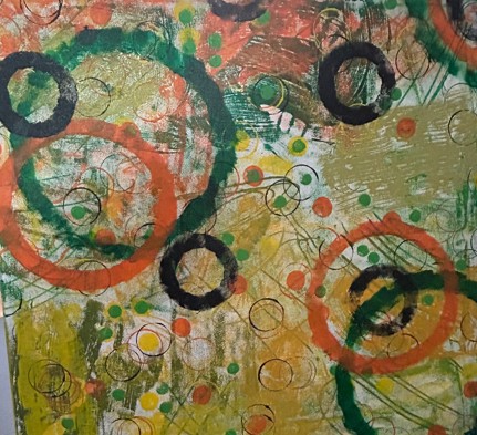 Abstraktes Gemälde „Tanz der Kreise“, Acryl auf Leinwand, 80×80 cm